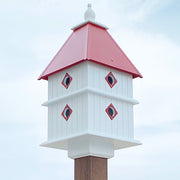 Plantation Bird House with Redwood Colored Roof
