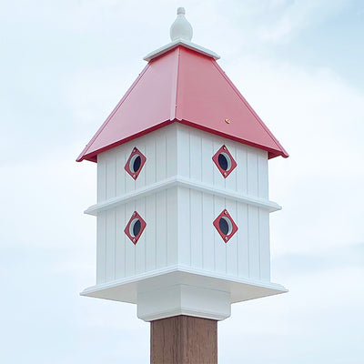 Plantation Bird House with Redwood Colored Roof