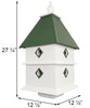 Plantation Bird House with Spruce Green Roof - BirdHousesAndBaths.com