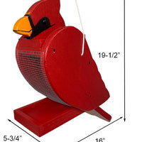 Amish Cardinal Shaped Bird Feeder