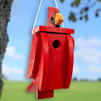 Amish Crafted Cardinal Shaped Novelty Bird House