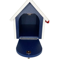 Amish Recycled Plastic Deluxe Mailbox, Patriotic Blue/White