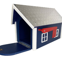 Amish Recycled Plastic Deluxe Mailbox, Patriotic Blue/White