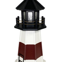 Amish Montauk Lighthouse, Cherrywood & White, 33"H