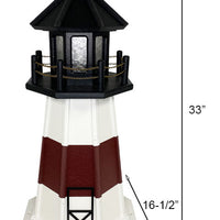 Amish Montauk Lighthouse, Cherrywood & White, 33"H