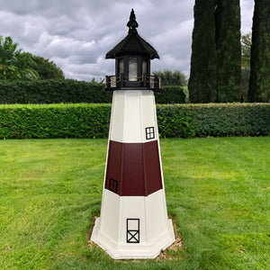 Amish Montauk Lighthouse, Cherrywood & White, 58"