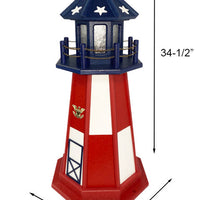 Amish Cape Henry Lighthouse, Patriotic, 34.5in. H