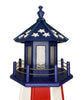 Amish Patriotic Striped Lighthouse, 57"H - BirdHousesAndBaths.com