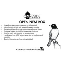 Open Nest Box - BirdHousesAndBaths.com