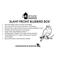 Slant-Front Bluebird Box - BirdHousesAndBaths.com