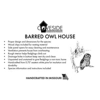 Barred Owl House, Unassembled