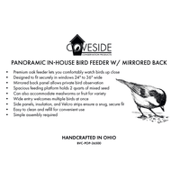 Panoramic In-House Bird Feeder with Mirrored Back