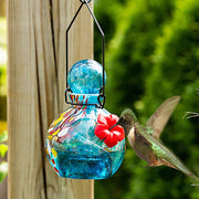 LunaLite Globe Hummingbird Feeder, Blue, 16 oz. - BirdHousesAndBaths.com