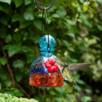 LunaLite Bell Hummingbird Feeder, Aqua/Red