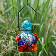 LunaLite Bell Hummingbird Feeder, Aqua/Red - BirdHousesAndBaths.com