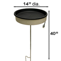 Erva Heated Beige Bird Bath with Pole