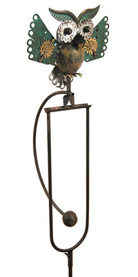 Mechanical Owl in Flight Staked Metal Rocker, 53