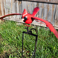Flying Cardinal Rocker Garden Stake, 53"H