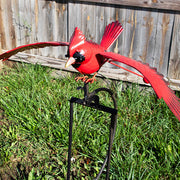 Flying Cardinal Rocker Garden Stake, 53"H