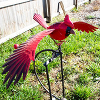 Flying Cardinal Rocker Garden Stake, 53"H