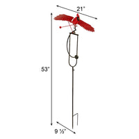 Flying Cardinal Rocker Garden Stake, 53"H