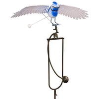 Flying Blue Jay Rocker Garden Stake, 53"H