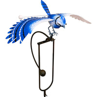 Flying Blue Jay Rocker Garden Stake, 53"H