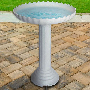 Farm Innovators Scalloped Heated Bird Bath & Pedestal