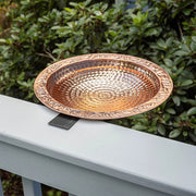 Deck Mount Copper Bird Bath, 13.5"