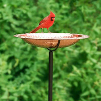 Copper Bird Bath with Garden Pole