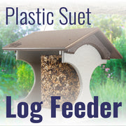 Recycled Plastic Suet Log Feeder, Brown & Gray