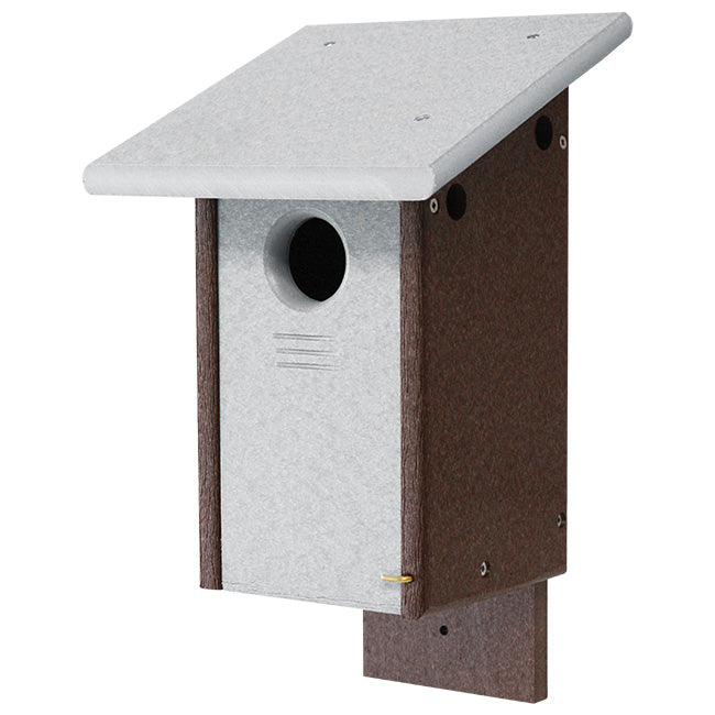 Amish Made Recycled Plastic Bluebird House, Gray and Brown