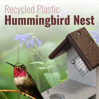 Recycled Plastic Hummingbird Nest, Brown and Gray