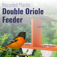 Recycled Plastic Double Oriole Feeder, Black/Orange
