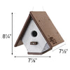 Recycled Plastic Hanging Wren House, Brown & Gray