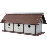 Amish Made Recycled Plastic Triple Wren House, Horizontal