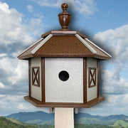 Amish Made Recycled Plastic Gazebo Bird House, Brown & Gray - BirdHousesAndBaths.com