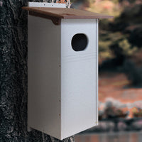 Recycled Plastic Wood Duck House, Brown and Gray - BirdHousesAndBaths.com