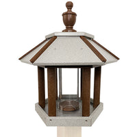 Amish Made Recycled Plastic Gazebo Bird Feeder, Brown & Gray