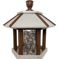 Amish Made Recycled Plastic Gazebo Bird Feeder, Brown & Gray