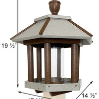 Amish Made Recycled Plastic Gazebo Bird Feeder, Brown & Gray