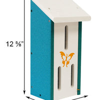 Amish Made Recycled Plastic Butterfly House, White and Teal