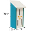 Recycled Plastic Butterfly House, White and Teal