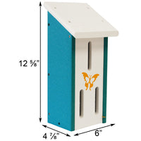 Recycled Plastic Butterfly House, White and Teal