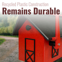 Recycled Plastic Mailbox, Black and Red