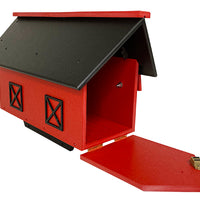 Amish Made Recycled Plastic Mailbox, Black and Red