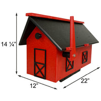 Recycled Plastic Mailbox, Black and Red