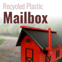 Recycled Plastic Mailbox, Black and Red