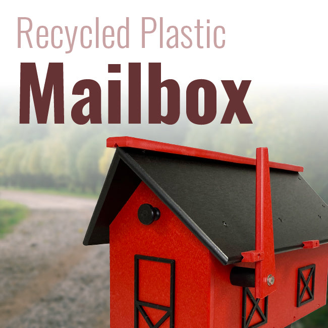 Recycled Plastic Mailbox, Black and Red