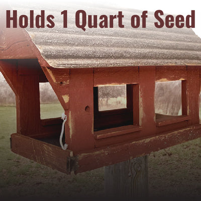 Covered Bridge Bird Feeder, Red